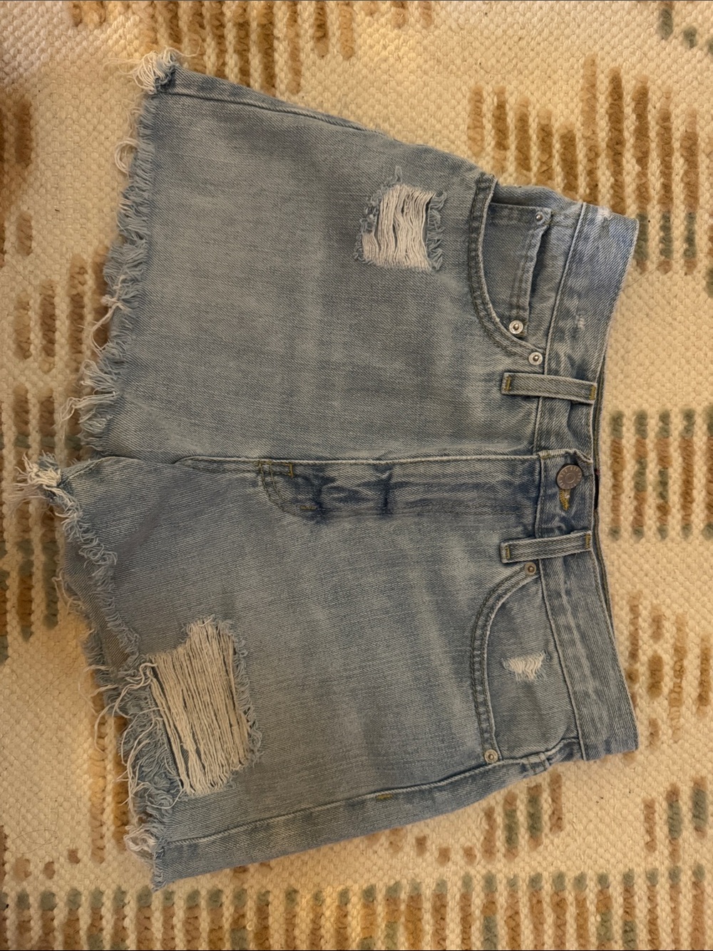 Light Blue Distressed Denim Women's Shorts
